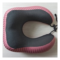 Cojin Suave de Cuello para Viajar Rosado a Rayas Y+Ligas Regalo